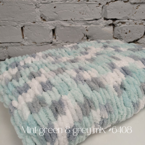 Green grey mint baby blanket