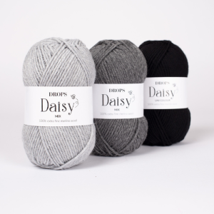 Drops Daisy merino vilnas dzijas pelēkos toņos